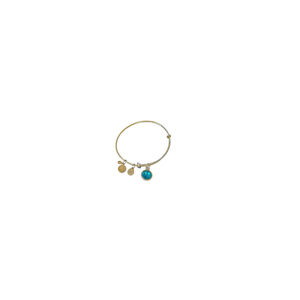 Women's Alex and Ani Gold Tone Bangle Bracelet with Blue Charm One Size